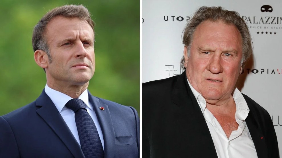 Emmanuel Macron and Gerard Depardieu